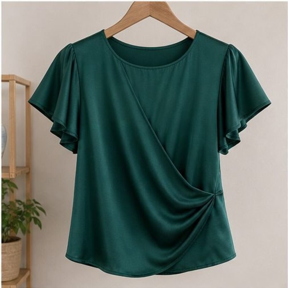 Emerald Tie Neck Blouse
